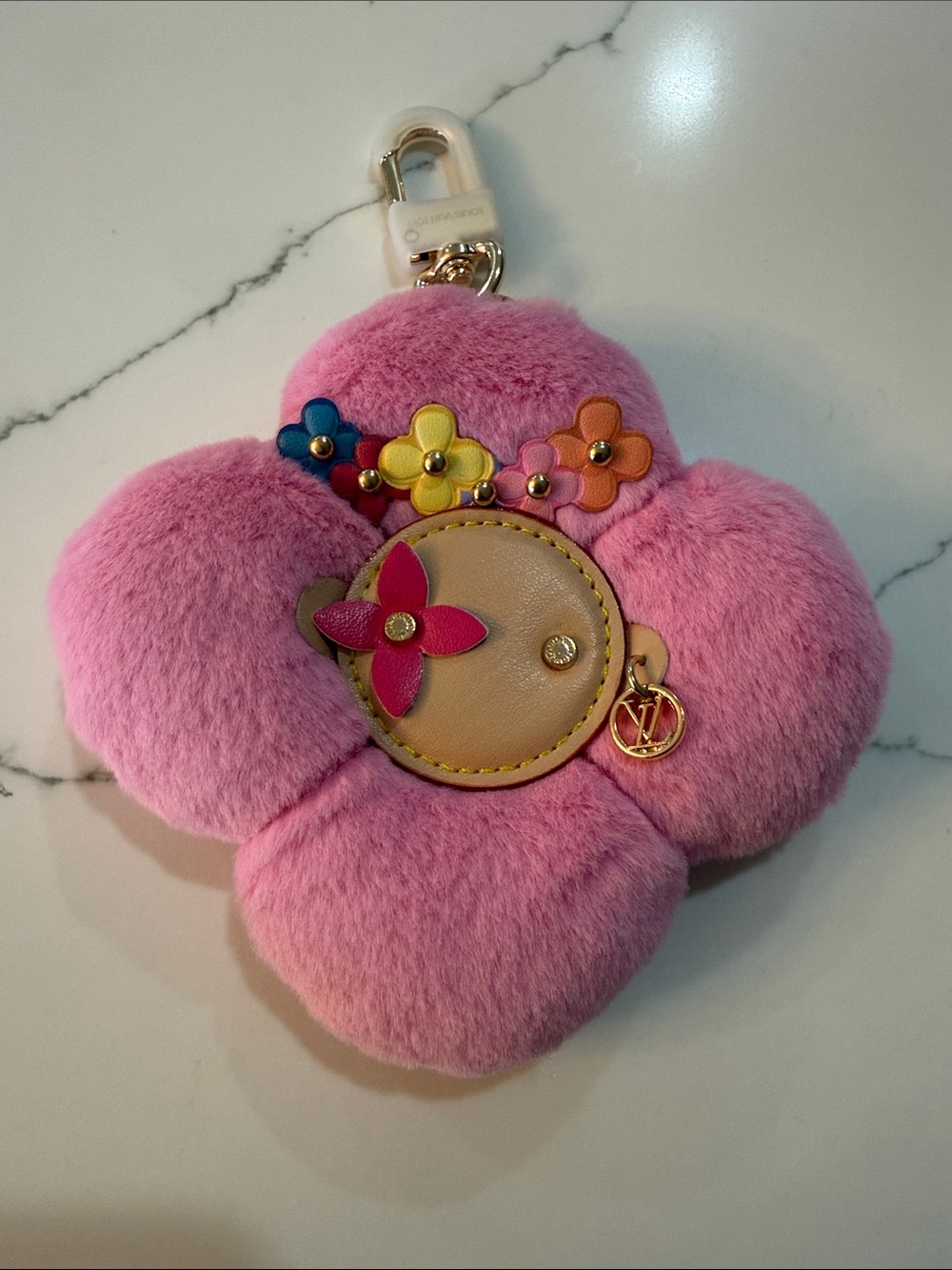 Pink Flower Bag Charm